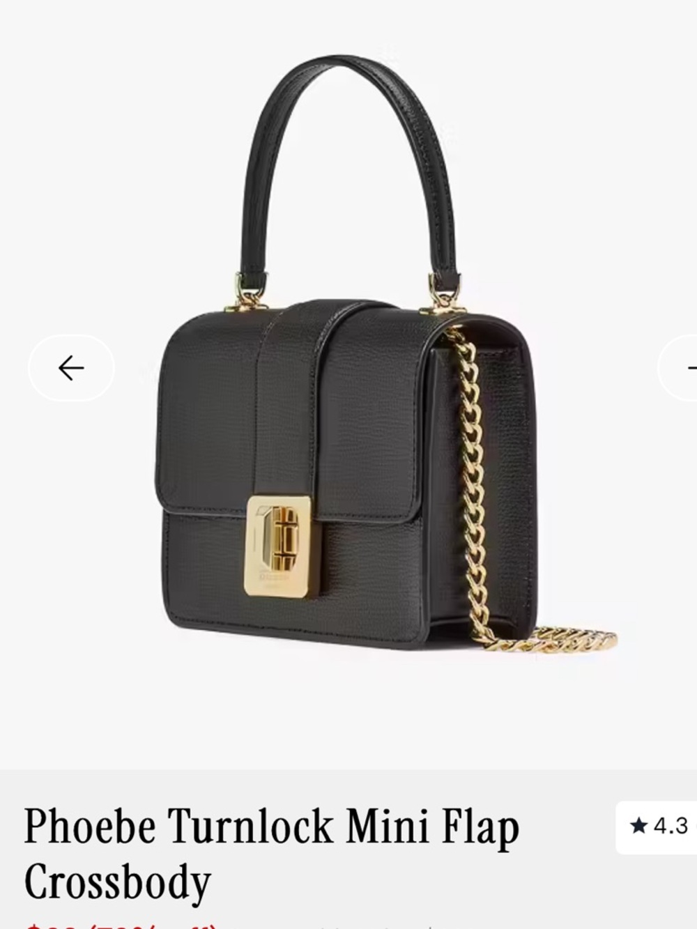 Kate Spade phoebe black turn lock chain crossbody bag NWT